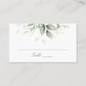 Elegant Eucalyptus Leaves Greenery Gold Wedding Plaatskaartje (Voorkant)
