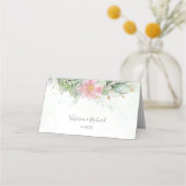 Elegant Eucalyptus Leaves Greenery Gold Wedding Plaatskaartje (Achterkant)