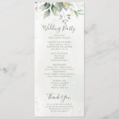 Elegant Eucalyptus Leaves Greenery Gold Wedding Programmakaart (Achterkant)