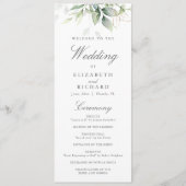Elegant Eucalyptus Leaves Greenery Gold Wedding Programmakaart (Voorkant)