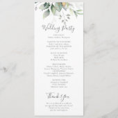 Elegant Eucalyptus Leaves Greenery Gold Wedding Programmakaart (Achterkant)