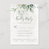 Elegant Eucalyptus Leaves Greenery Gold Wedding RSVP Kaartje (Voorkant)
