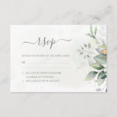 Elegant Eucalyptus Leaves Greenery Gold Wedding RSVP Kaartje (Voorkant)
