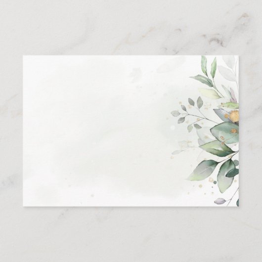Elegant Eucalyptus Leaves Greenery Gold Wedding RSVP Kaartje (Achterkant)
