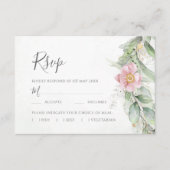 Elegant Eucalyptus Leaves Greenery Gold Wedding RSVP Kaartje (Voorkant)