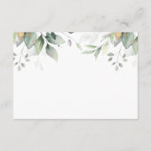 Elegant Eucalyptus Leaves Greenery Gold Wedding RSVP Kaartje (Achterkant)
