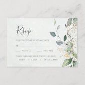 Elegant Eucalyptus Leaves Greenery Gold Wedding RSVP Kaartje (Voorkant)