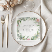 Elegant Eucalyptus Leaves Greenery Gold Wedding Servet