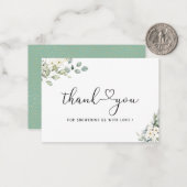 Elegant Eucalyptus Leaves Greenery Note Kaart Notitiekaartje (Voorkant / Achterkant in situ)