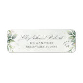 Elegant Eucalyptus Leaves Greenery Return Address Etiket (Voorkant)