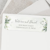 Elegant Eucalyptus Leaves Greenery Return Address Etiket