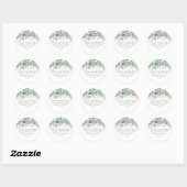 Elegant Eucalyptus Leaves Greenery Return Address Ronde Sticker (Vel)