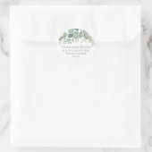 Elegant Eucalyptus Leaves Greenery Return Address Ronde Sticker (Tas)
