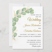 Elegant Eucalyptus Leaves Greenery Wedding Kaart (Voorkant)
