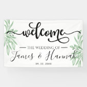 Elegant Eucalyptus Leaves Greenery Wedding Party Spandoek (Horizontaal)
