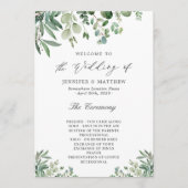 Elegant Eucalyptus Leaves Greenery Wedding Programmakaart (Voorkant)