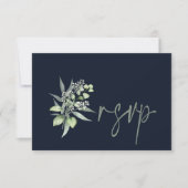 Elegant Eucalyptus Leaves Greenery Wedding RSVP (Voorkant)