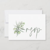 Elegant Eucalyptus Leaves Greenery Wedding RSVP Kaartje (Voorkant)