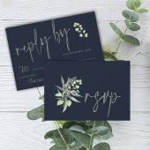 Elegant Eucalyptus Leaves Greenery Wedding RSVP Kaartje