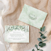 Elegant Eucalyptus Leaves Monogram Weddenschap Det Informatiekaartje