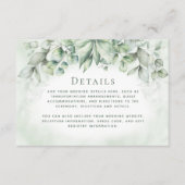 Elegant Eucalyptus Leaves Monogram Weddenschap Det Informatiekaartje (Voorkant)