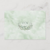 Elegant Eucalyptus Leaves Monogram Weddenschap Det Informatiekaartje (Achterkant)