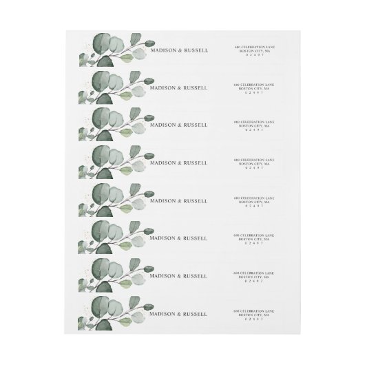 Elegant Eucalyptus Leaves Return Address (Vel)