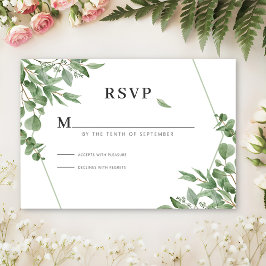Elegant Eucalyptus Leaves RSVP Kaartje