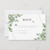 Elegant Eucalyptus Leaves RSVP Kaartje (Voorkant)