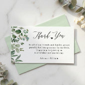 Elegant Eucalyptus Leaves Weddenrol Bedankt Informatiekaartje