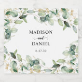 Elegant Eucalyptus Leaves Wedding Bier Etiket (Enkel label)