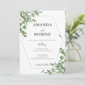 Elegant Eucalyptus Leaves Wedding Kaart (Staand voorkant)