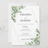 Elegant Eucalyptus Leaves Wedding Kaart (Voorkant)