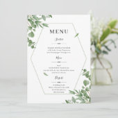 Elegant Eucalyptus Leaves Wedding Menu (Staand voorkant)