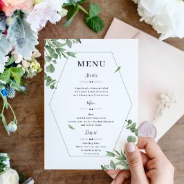 Elegant Eucalyptus Leaves Wedding Menu