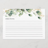 Elegant Eucalyptus Leaves Wedding Recipe Programmakaart (Achterkant)