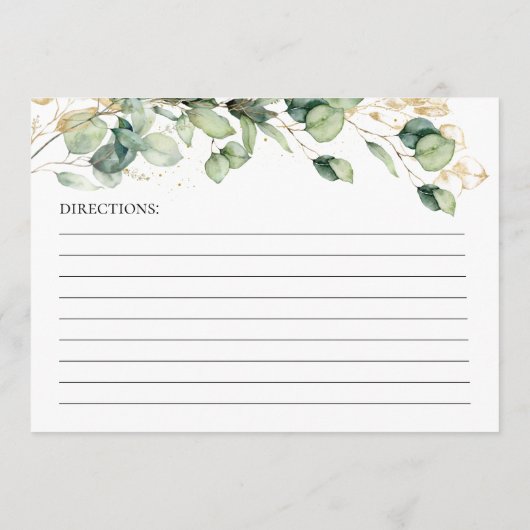 Elegant Eucalyptus Leaves Wedding Recipe Programmakaart (Achterkant)