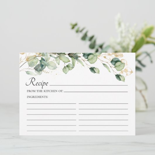 Elegant Eucalyptus Leaves Wedding Recipe Programmakaart (Staand voorkant)