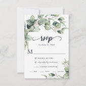 Elegant Eucalyptus Leaves Wedding RSVP Kaartje (Voorkant)