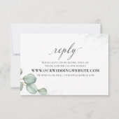 Elegant Eucalyptus leest eenvoudig via website RSVP Kaartje (Voorkant)