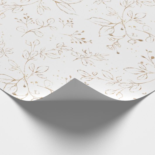 Elegant Eucalyptus leest Faux Gold Cadeaupapier (Hoek)