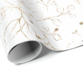 Elegant Eucalyptus leest Faux Gold Cadeaupapier (Rol Hoek)