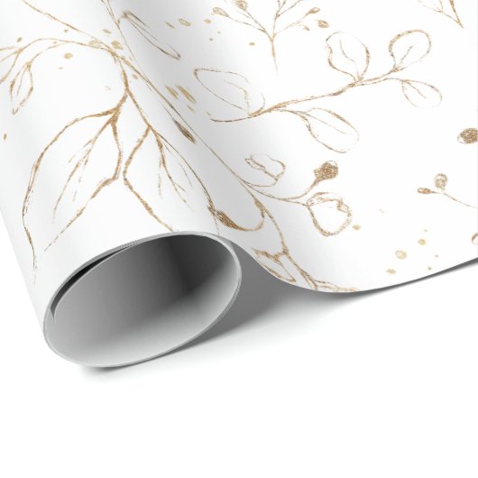 Elegant Eucalyptus leest Faux Gold  Cadeaupapier (Rol Hoek)