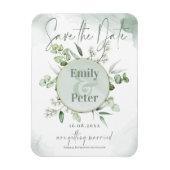 Elegant Eucalyptus leest Greenery Wedding Save Magneet (Verticaal)