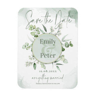 Elegant Eucalyptus leest Greenery Wedding Save Magneet