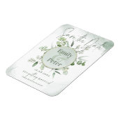 Elegant Eucalyptus leest Greenery Wedding Save Magneet (Linkerzijde)