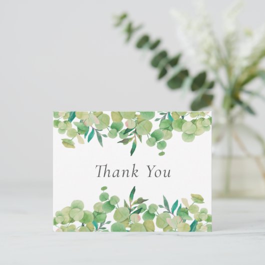 Elegant Eucalyptus leest zaken Dank u Briefkaart (Staand voorkant)