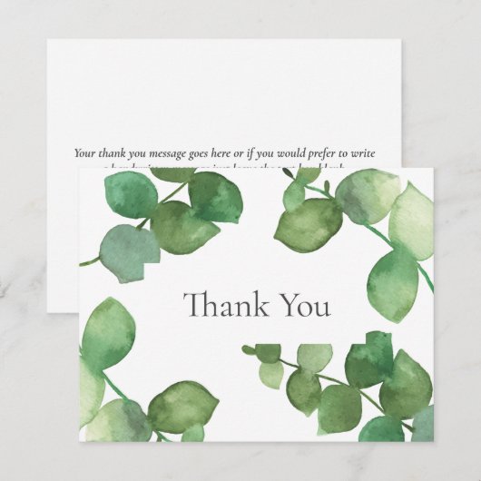 Elegant Eucalyptus leest zaken Hartelijk dank Bedankkaart (Voorkant / Achterkant)