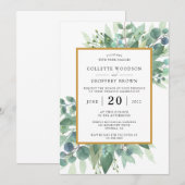 Elegant Eucalyptus leveert gouden grens Kaart (Voorkant / Achterkant)