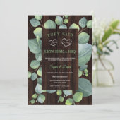 Elegant Eucalyptus Lijst na I DO Weddenschap BBQ Kaart (Staand voorkant)